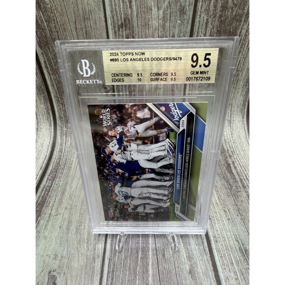 2024 TOPPS NOW #885 LOS ANGELES DODGERS/9478 World Series Win BGS 9.5 Gem Mint - Picture 1 of 10